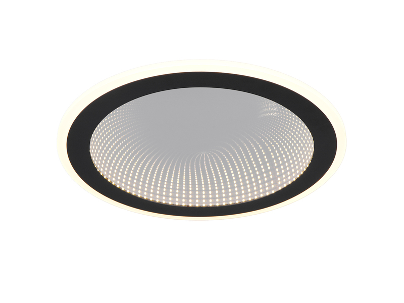 LED Deckenleuchte GLACE ultraflach mit Fernbedienung, dimmbar, Schwarz, Ø 38cm