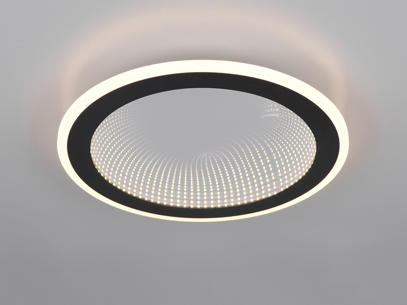 LED Deckenleuchte GLACE ultraflach mit Fernbedienung, dimmbar, Schwarz, Ø 38cm