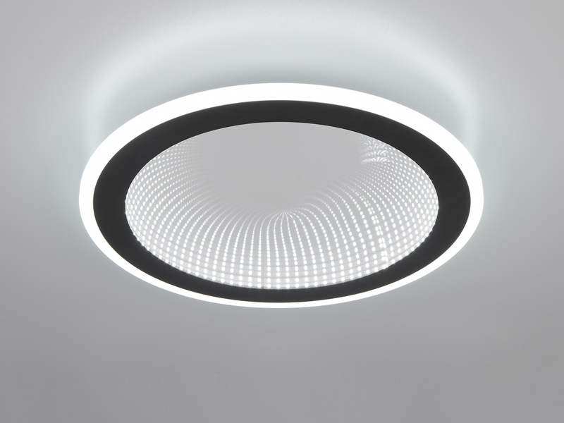 LED Deckenleuchte GLACE ultraflach mit Fernbedienung, dimmbar, Schwarz, Ø 38cm
