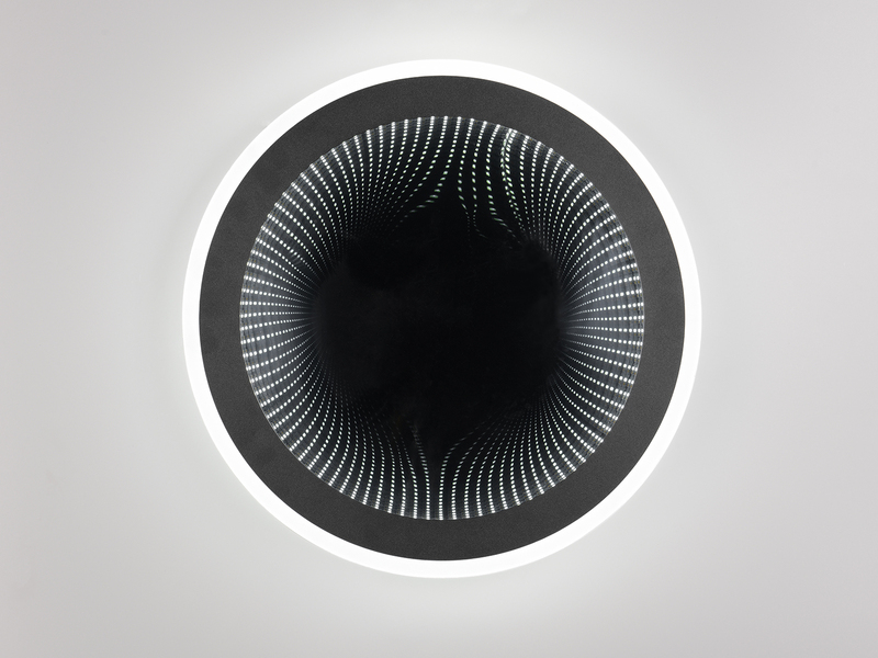 LED Deckenleuchte GLACE ultraflach mit Fernbedienung, dimmbar, Schwarz, Ø 38cm