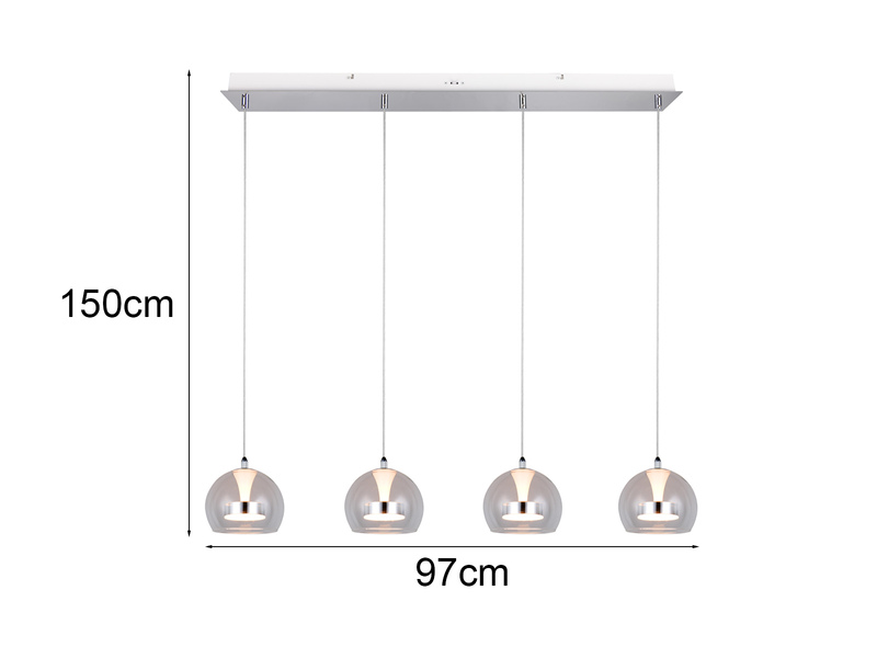 LED Pendelleuchte FLYNT mit Switch Dimmer & Lichtfarbe einstellbar, Breite 97cm