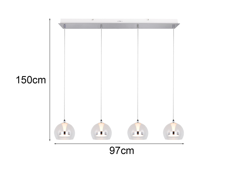 LED Pendelleuchte FLYNT mit Switch Dimmer & Lichtfarbe einstellbar, Breite 97cm
