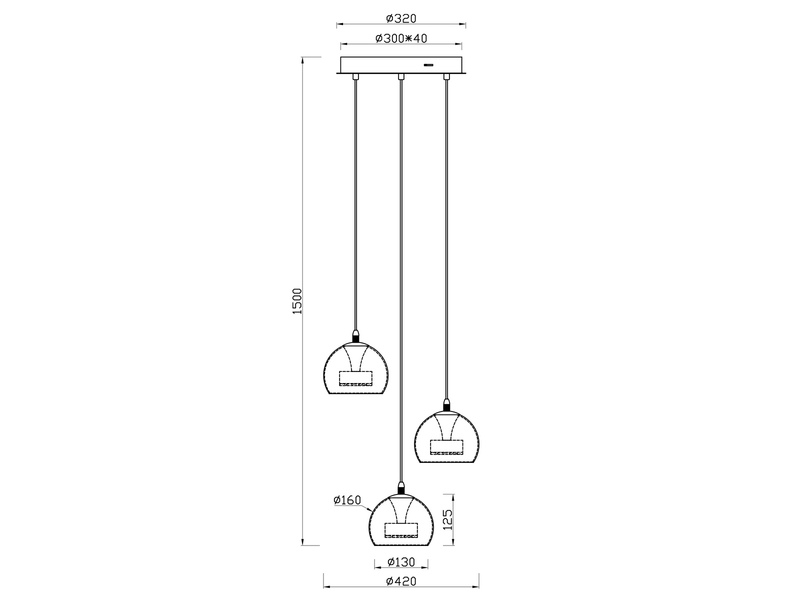 LED Pendelleuchte FLYNT mit Switch Dimmer & Lichtfarbe einstellbar, Ø 42cm
