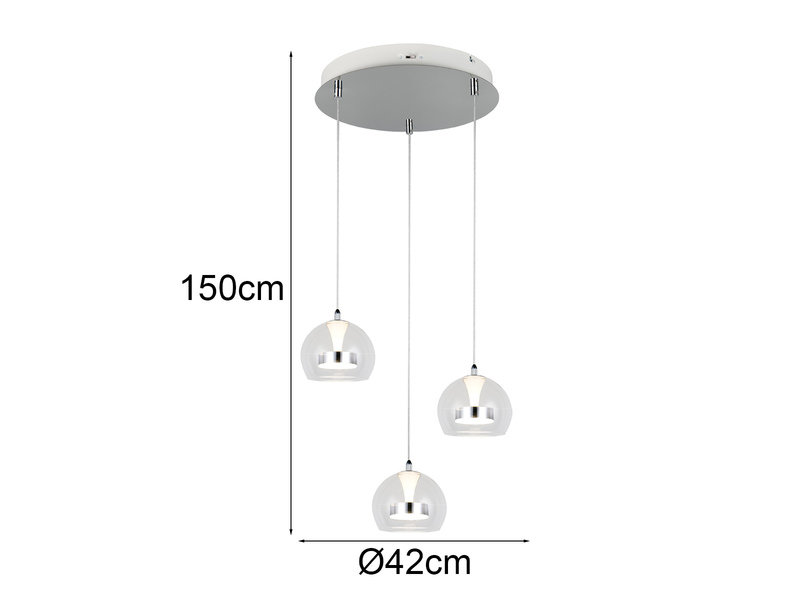 LED Pendelleuchte FLYNT mit Switch Dimmer & Lichtfarbe einstellbar, Ø 42cm