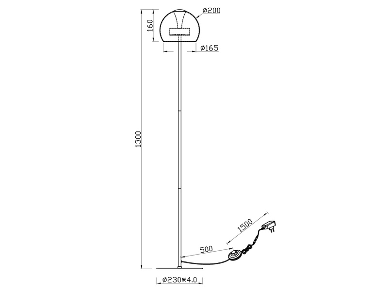 Kleine LED Stehleuchte FLYNT dimmbar & Lichtfarbe einstellbar, Höhe 130cm