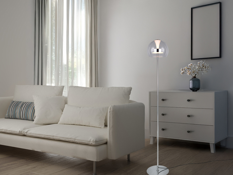 Kleine LED Stehleuchte FLYNT dimmbar & Lichtfarbe einstellbar, Höhe 130cm