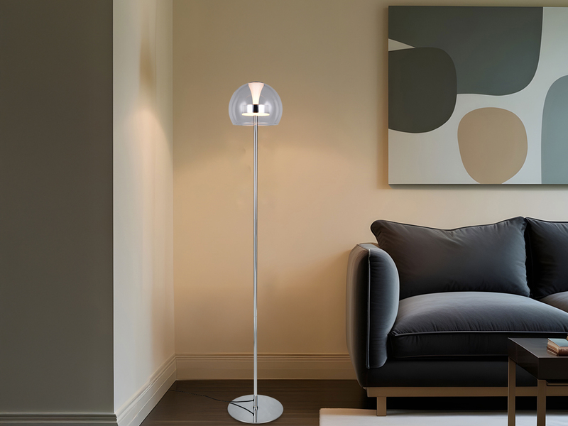 Kleine LED Stehleuchte FLYNT dimmbar & Lichtfarbe einstellbar, Höhe 130cm