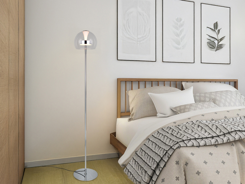 Kleine LED Stehleuchte FLYNT dimmbar & Lichtfarbe einstellbar, Höhe 130cm