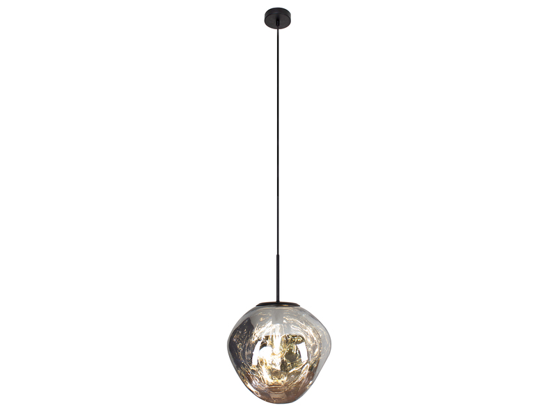 LED Pendelleuchte einflammig mit ausgefallener Glaskugel in Weiß, Ø 36cm