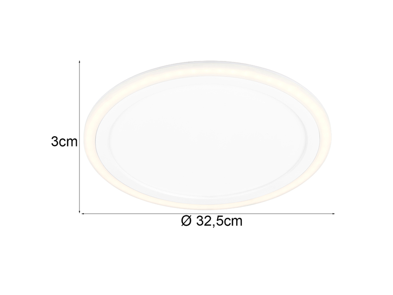 LED Deckenleuchte CORA ultraflach mit zwei Lichtquellen, Weiß, Ø 32,5cm
