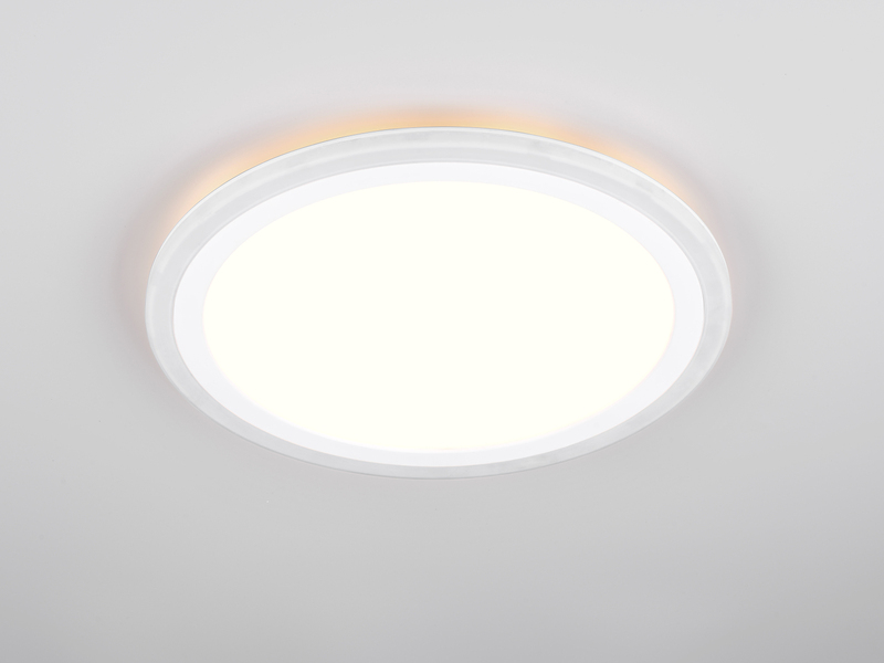 LED Deckenleuchte CORA ultraflach mit zwei Lichtquellen, Weiß, Ø 32,5cm