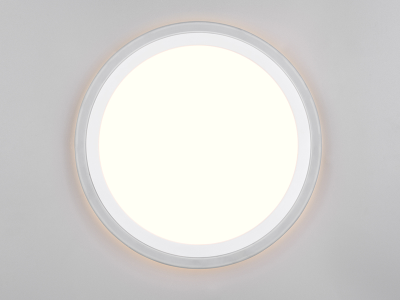 LED Deckenleuchte CORA ultraflach mit zwei Lichtquellen, Weiß, Ø 32,5cm