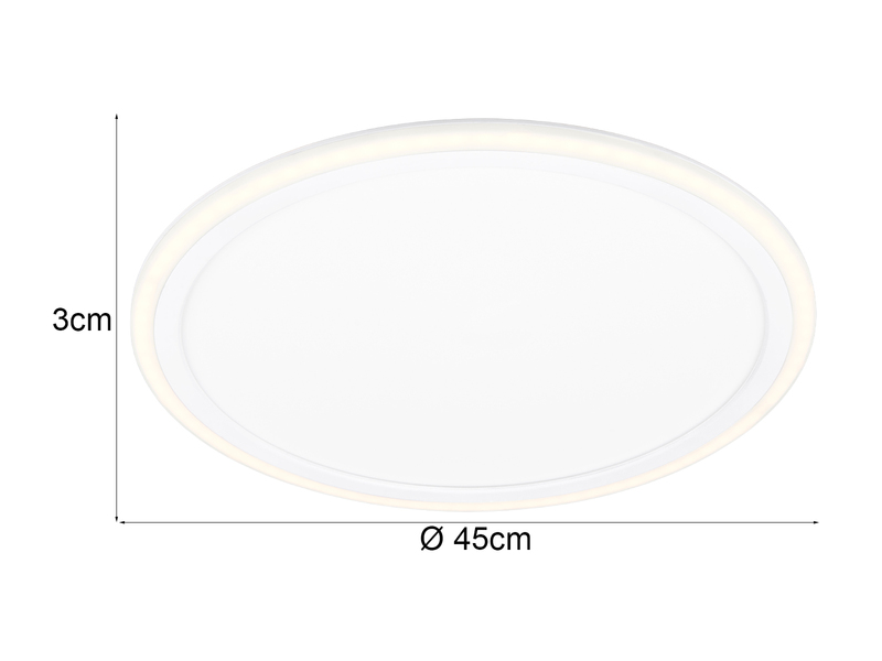 LED Deckenleuchte CORA ultraflach mit zwei Lichtquellen, Weiß, Ø 45cm
