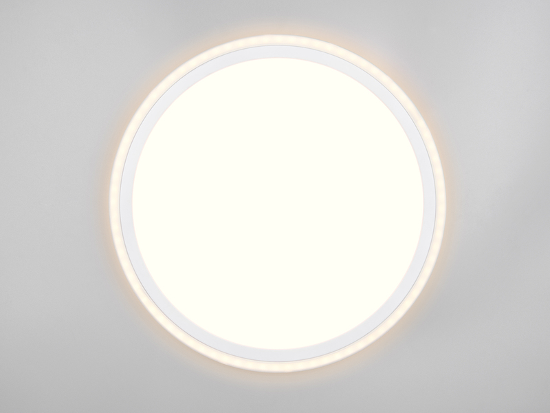 LED Deckenleuchte CORA ultraflach mit zwei Lichtquellen, Weiß, Ø 45cm