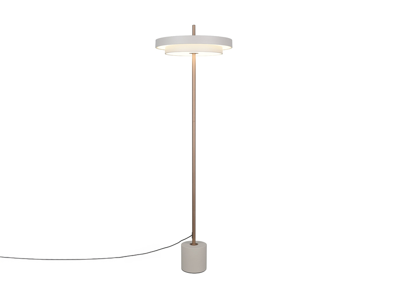 Dimmbare LED Stehlampe KEATON im modernen Design, Hellgrau, Höhe 138cm
