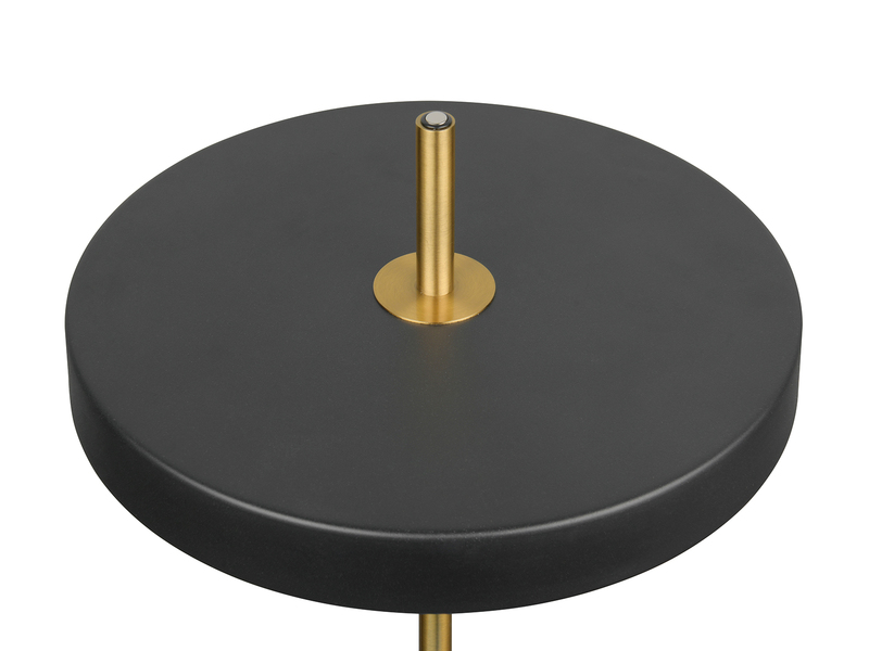Dimmbare LED Tischlampe KEATON im modernen Design, Schwarz Gold, Höhe 45,5cm