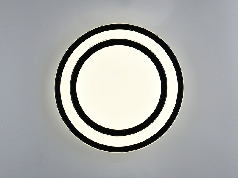 LED Deckenleuchte DIMA in Schwarz mit Sternenhimmel Effekt, Ø 39cm