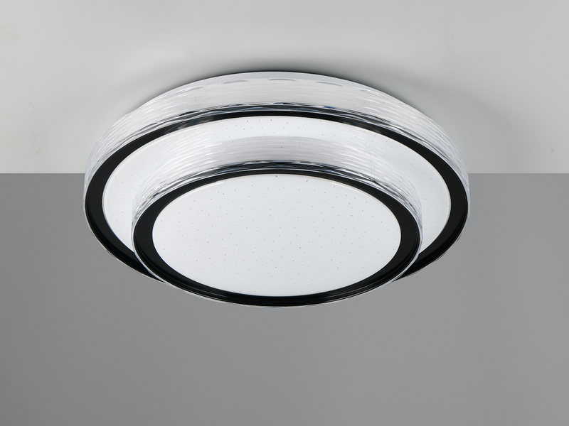 LED Deckenleuchte DIMA in Schwarz mit Sternenhimmel Effekt, Ø 39cm