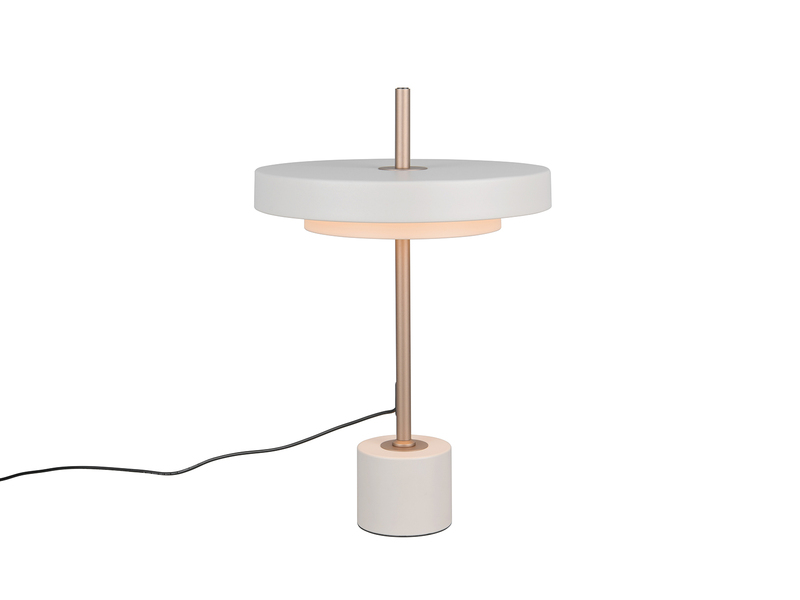 Dimmbare LED Tischlampe KEATON im modernen Design, Hellgrau, Höhe 45,5cm