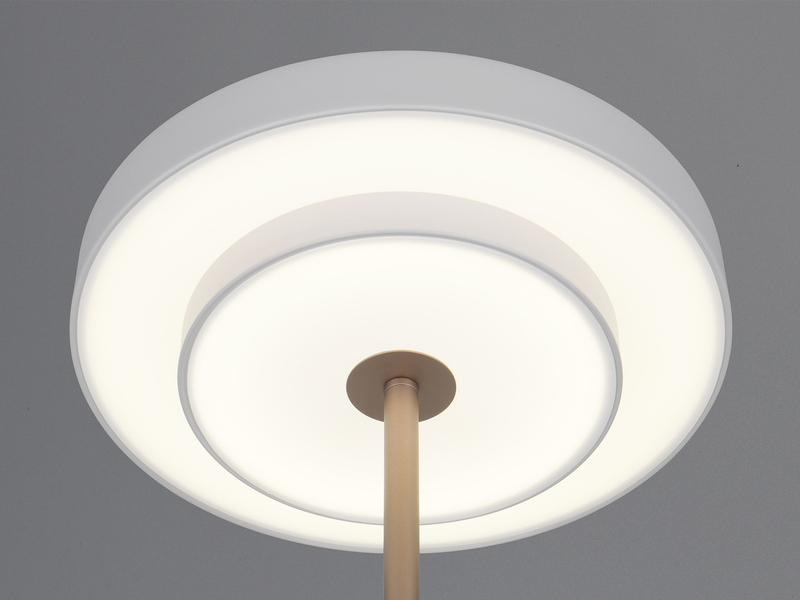 Dimmbare LED Tischlampe KEATON im modernen Design, Hellgrau, Höhe 45,5cm