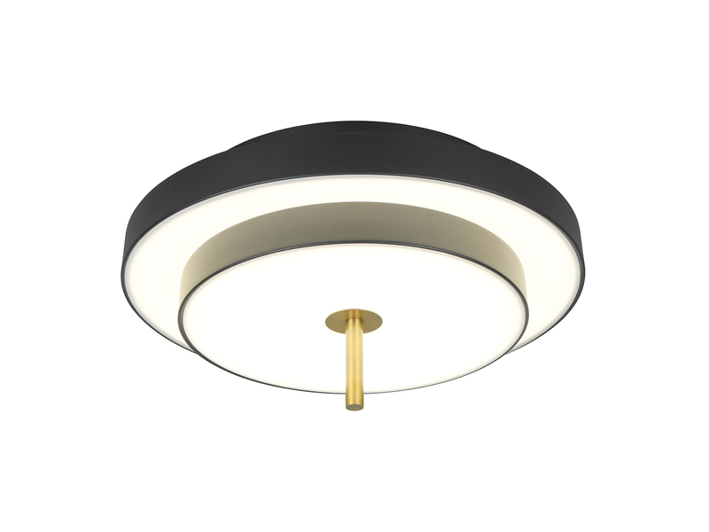Dimmbare LED Deckenleuchte KEATON im modernen Design, Schwarz Gold Ø 40cm
