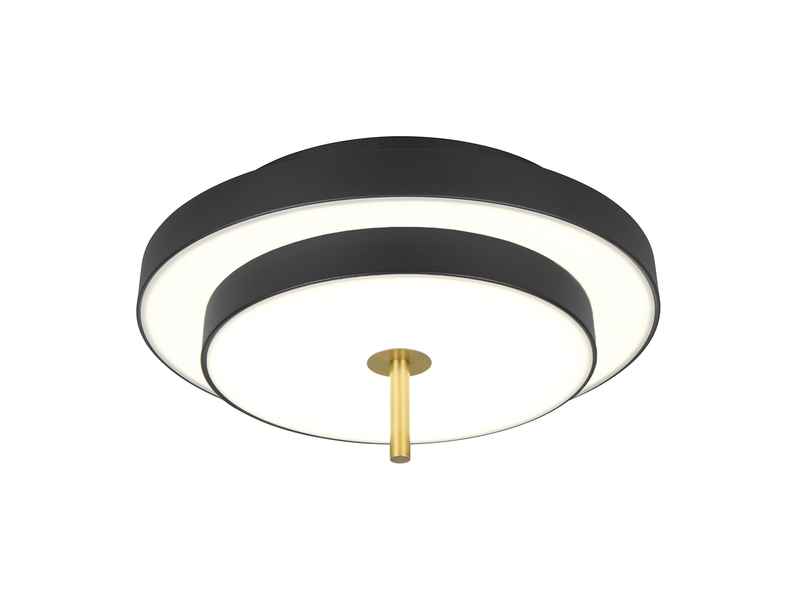 Dimmbare LED Deckenleuchte KEATON im modernen Design, Schwarz Gold Ø 40cm