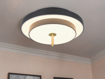 Dimmbare LED Deckenleuchte KEATON im modernen Design, Schwarz Gold Ø 40cm