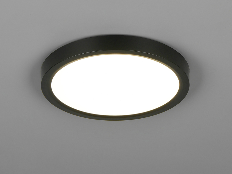 Deckenleuchte DRACO Schwarz ultraflach LED dimmbar & Lichtfarbe einstellbar 23cm