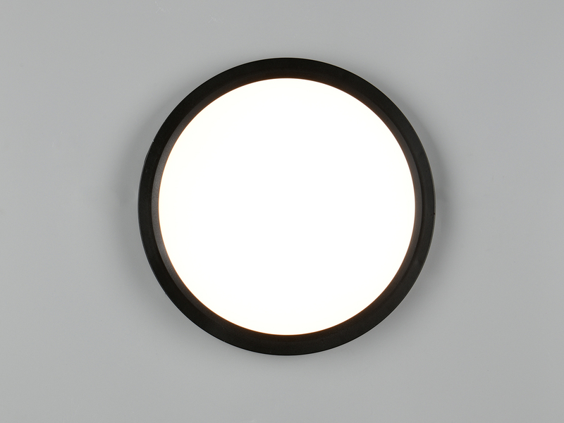 Deckenleuchte DRACO Schwarz ultraflach LED dimmbar & Lichtfarbe einstellbar 23cm