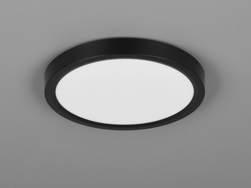 Deckenleuchte DRACO Schwarz ultraflach LED dimmbar & Lichtfarbe einstellbar 23cm
