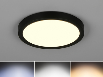 Deckenleuchte DRACO Schwarz ultraflach LED dimmbar & Lichtfarbe einstellbar 23cm