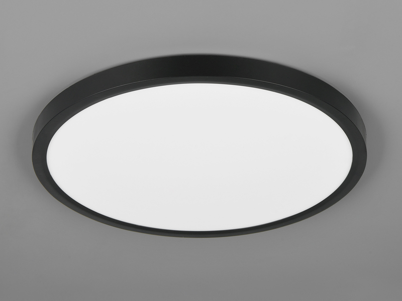 Deckenleuchte DRACO Schwarz ultraflach LED dimmbar & Lichtfarbe einstellbar 40cm