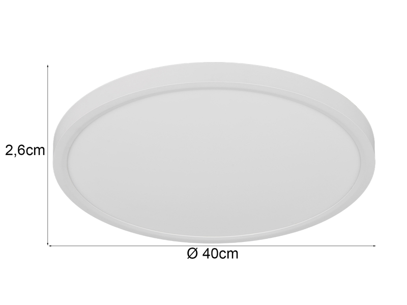 Deckenleuchte DRACO Weiß ultraflach LED dimmbar & Lichtfarbe einstellbar 40cm