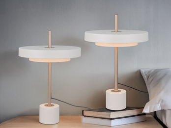 2er SET dimmbare LED Tischlampen im modernen Design, Hellgrau, Höhe 45,5cm