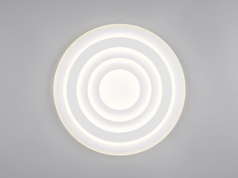 LED Deckenleuchte COSTA flach mit Fernbedienung, dimmbar, Metall in Weiß, Ø 48cm