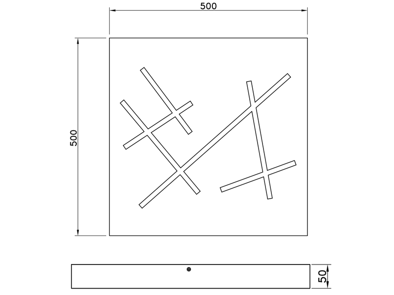 LED Deckenleuchte SNIP flach dimmbar Fernbedienung Weiß Quadrat 50cm