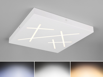 LED Deckenleuchte SNIP flach dimmbar Fernbedienung Weiß Quadrat 50cm