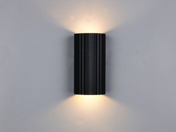 Wandleuchte SOKA mit Up and Down Lichteffekt, Metall Schwarz, Höhe 18cm