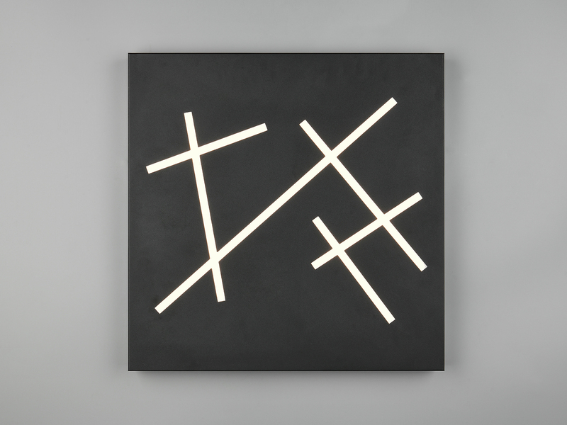 LED Deckenleuchte SNIP flach dimmbar Fernbedienung Schwarz Quadrat 50cm