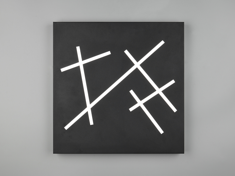 LED Deckenleuchte SNIP flach dimmbar Fernbedienung Schwarz Quadrat 50cm