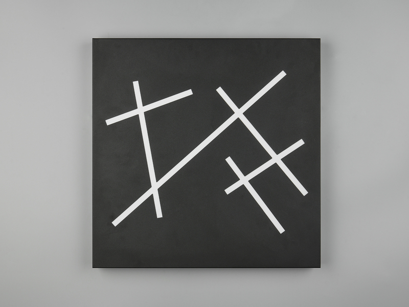 LED Deckenleuchte SNIP flach dimmbar Fernbedienung Schwarz Quadrat 50cm