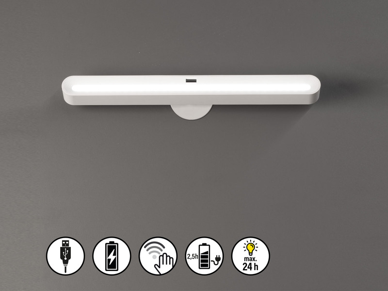 Akku Unterbauleuchte MAGNETIC mit Gestensteuerung & schwenkbar, Länge 37cm