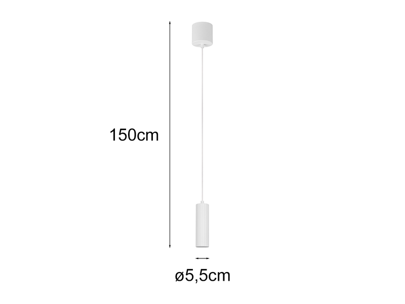 Kleine Pendelleuchte SOKA einflammig aus Metall Weiß Ø 5,5cm