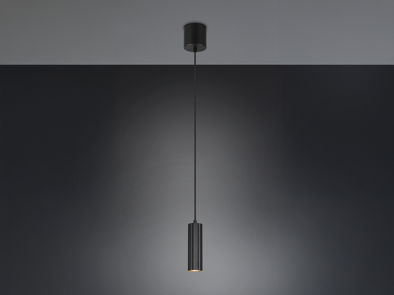 Kleine Pendelleuchte SOKA einflammig aus Metall Schwarz Ø 5,5cm