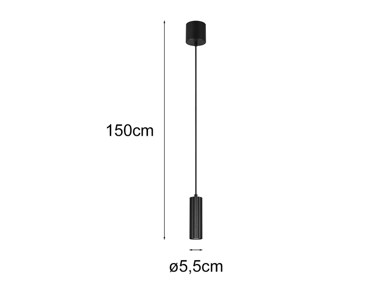 Kleine Pendelleuchte SOKA einflammig aus Metall Schwarz Ø 5,5cm