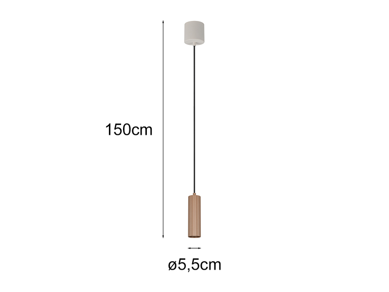 Kleine Pendelleuchte SOKA einflammig aus Metall Coffee Ø 5,5cm