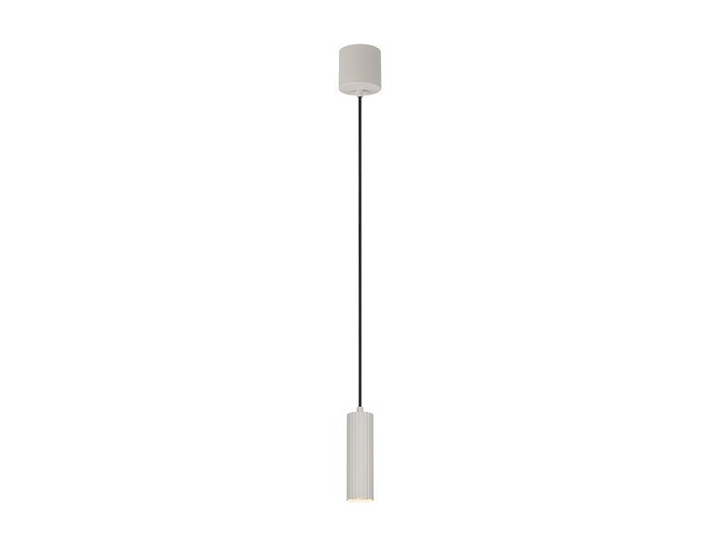 Kleine Pendelleuchte SOKA einflammig aus Metall Hellgrau Ø 5,5cm