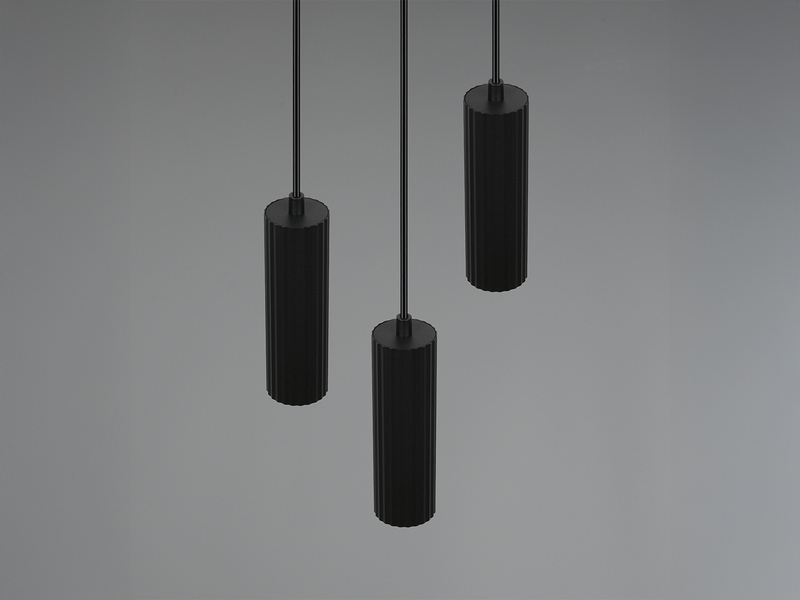 Moderne Cluster Pendelleuchte SOKA 3-flammig aus Metall Schwarz Ø 28cm