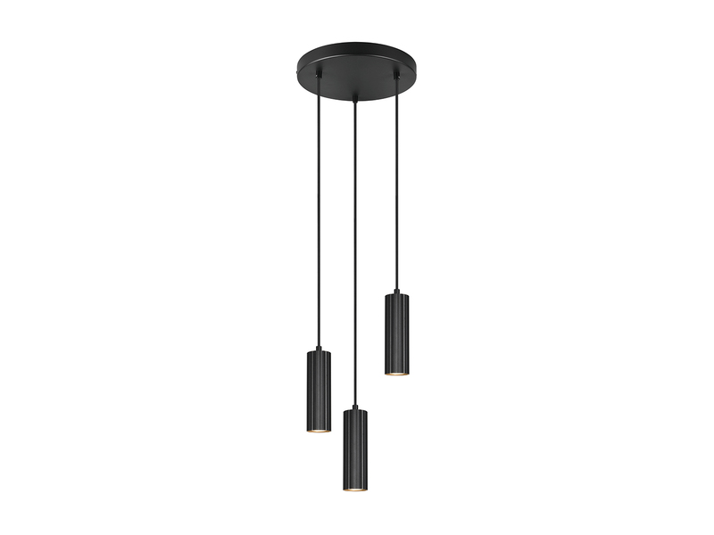Moderne Cluster Pendelleuchte SOKA 3-flammig aus Metall Schwarz Ø 28cm