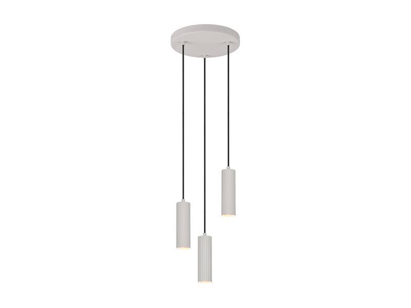 Moderne Cluster Pendelleuchte SOKA 3-flammig aus Metall Hellgrau Ø 28cm